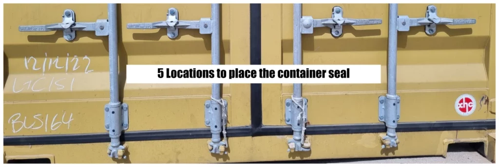 5 Locations to place the container seal