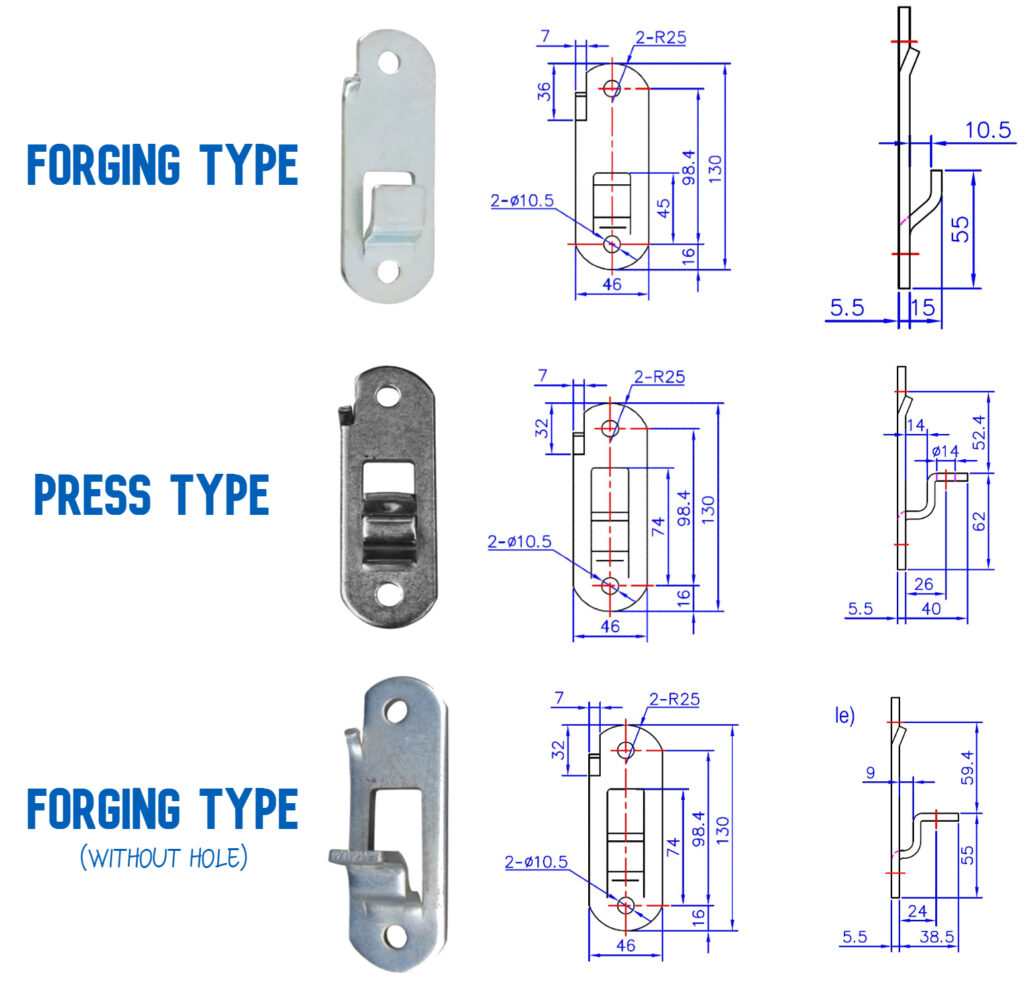 Dimensions of Door Handle Retainer