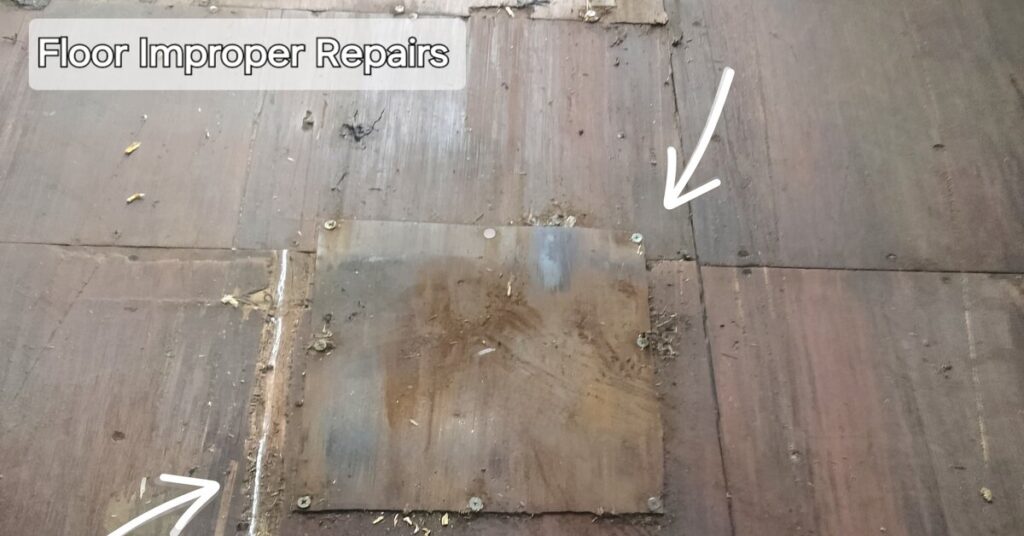 Shipping Container Floor damage - Improper repair 