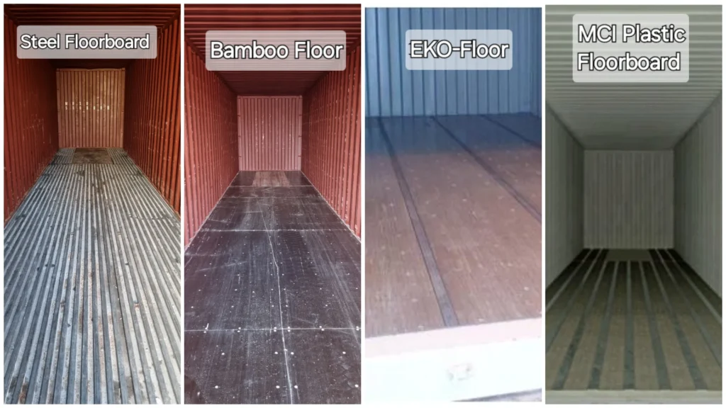 different types of container floorboard