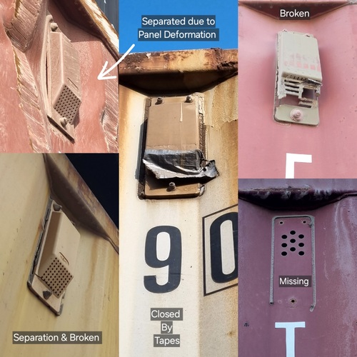 Container Ventilator damage examples