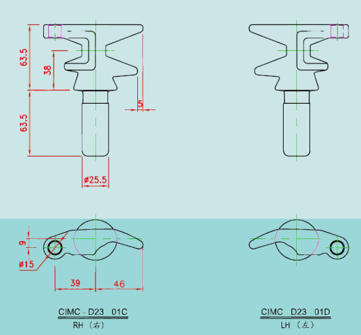 Measurement and Dimensions - Locking Bar Security Cam