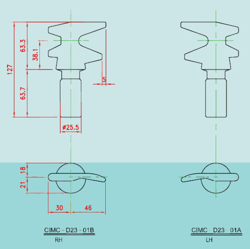 Measurement and Dimensions of Locking Bar Cam
