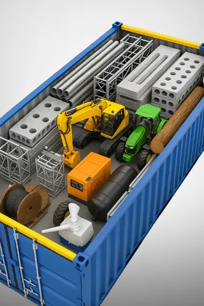 goods transported using open top containers