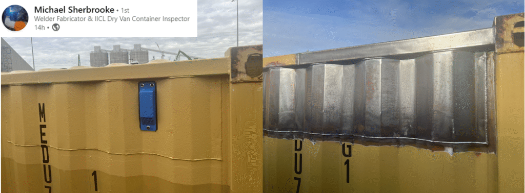 Shipping Container Top Side Rail Repairs